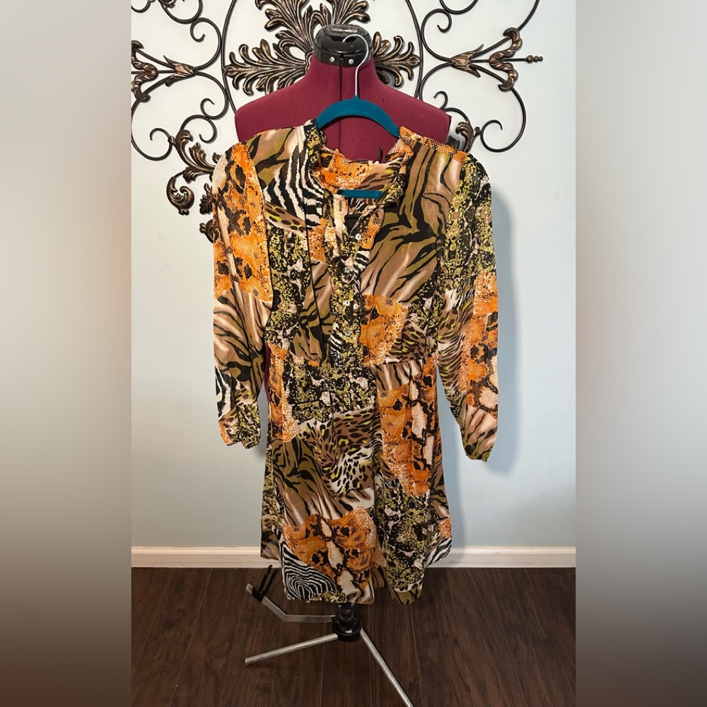 Anmol Ladies Dress Size 14  Animal Print Fully Lined.